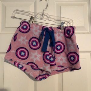 Fleece captain America pajama shorts